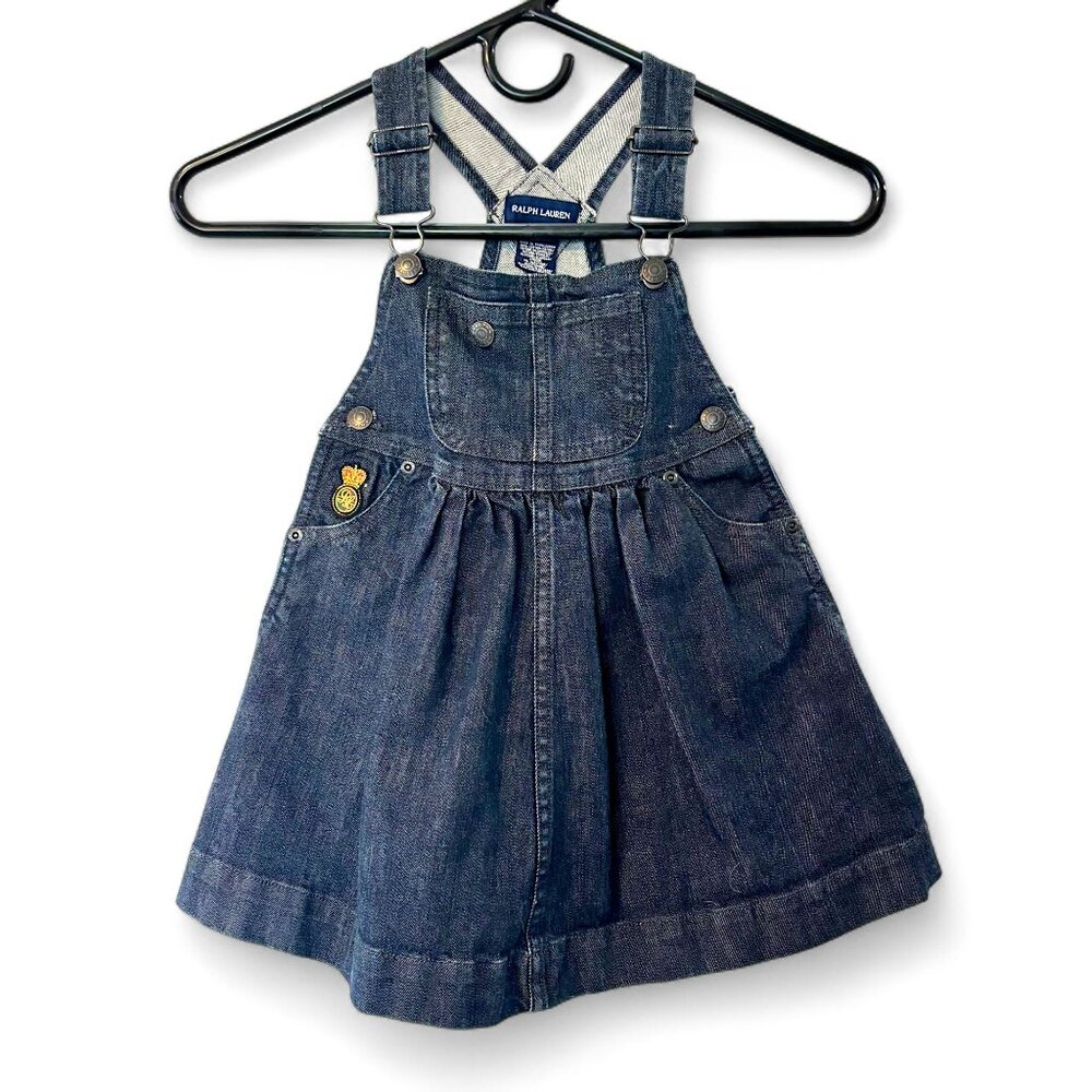 Ralph Lauren 18MO Vintage Baby Denim Overall Jumper Overall Dress